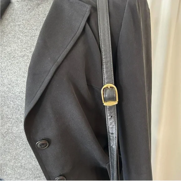 Due Per Due Vintage 100% Silk Black Tailored Blazer Office Siren Dark Academia - Picture 7 of 7